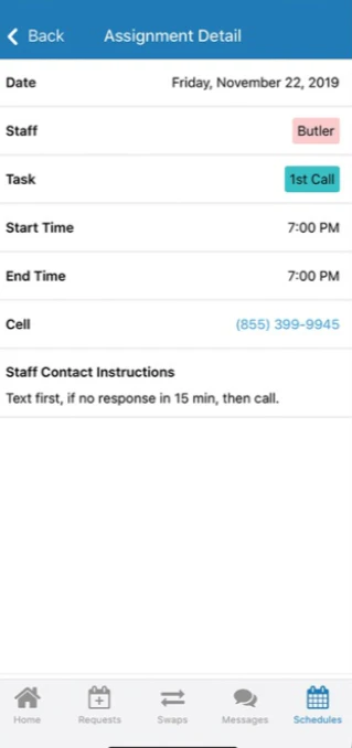 screenshot of QGenda