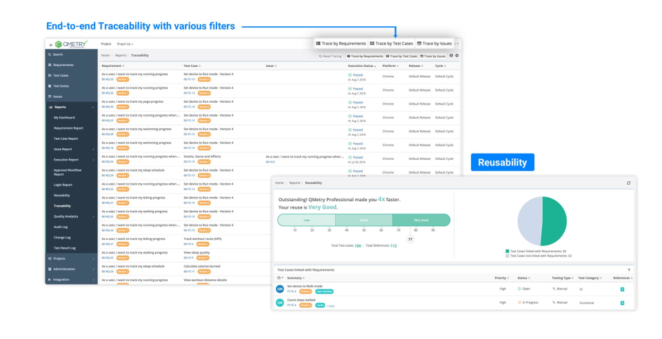 screenshot of QMetry