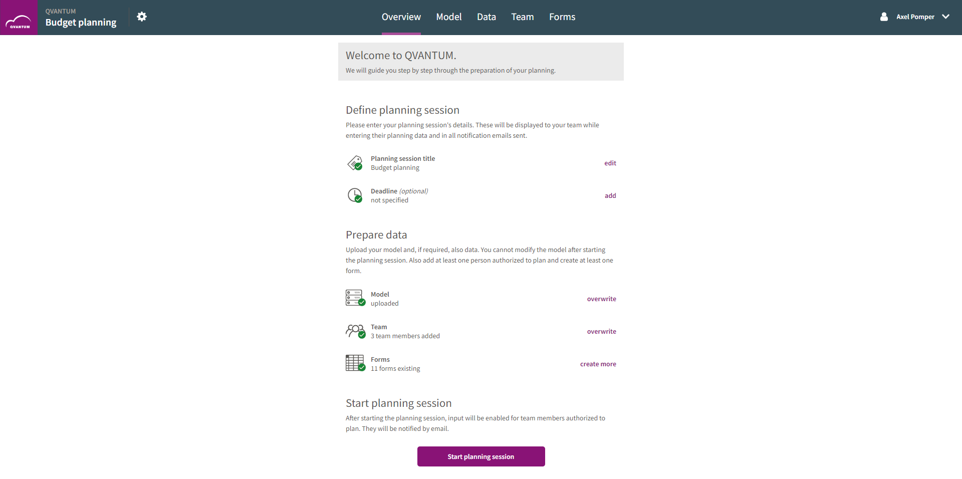 screenshot of QVANTUM