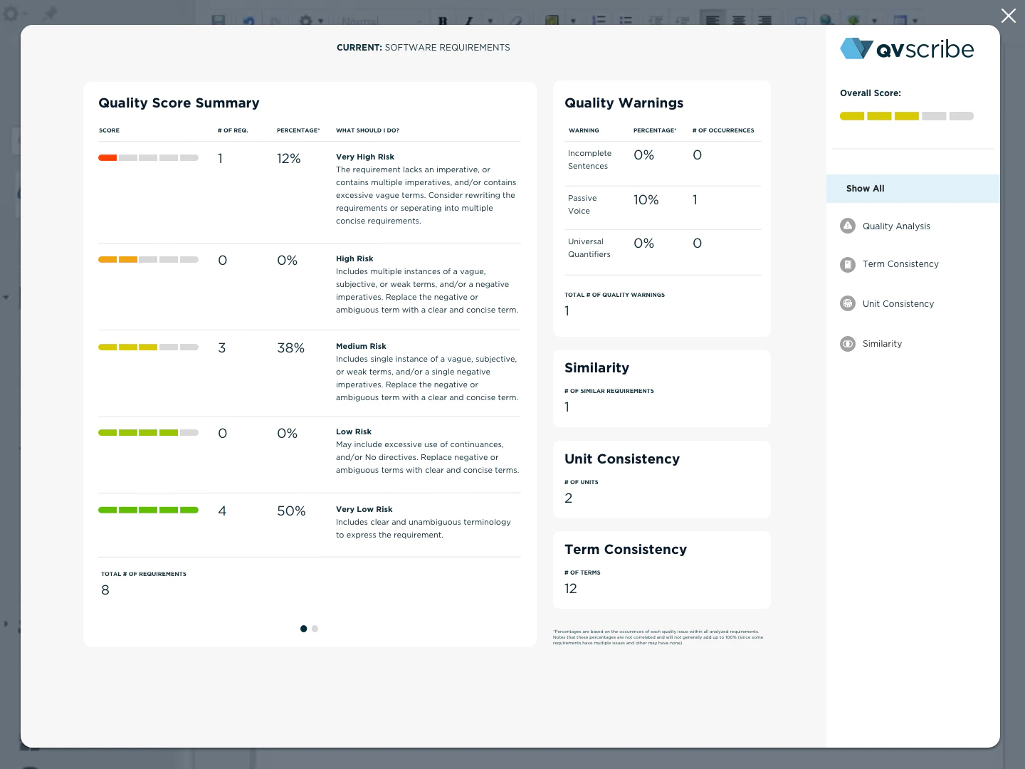 screenshot of QVscribe