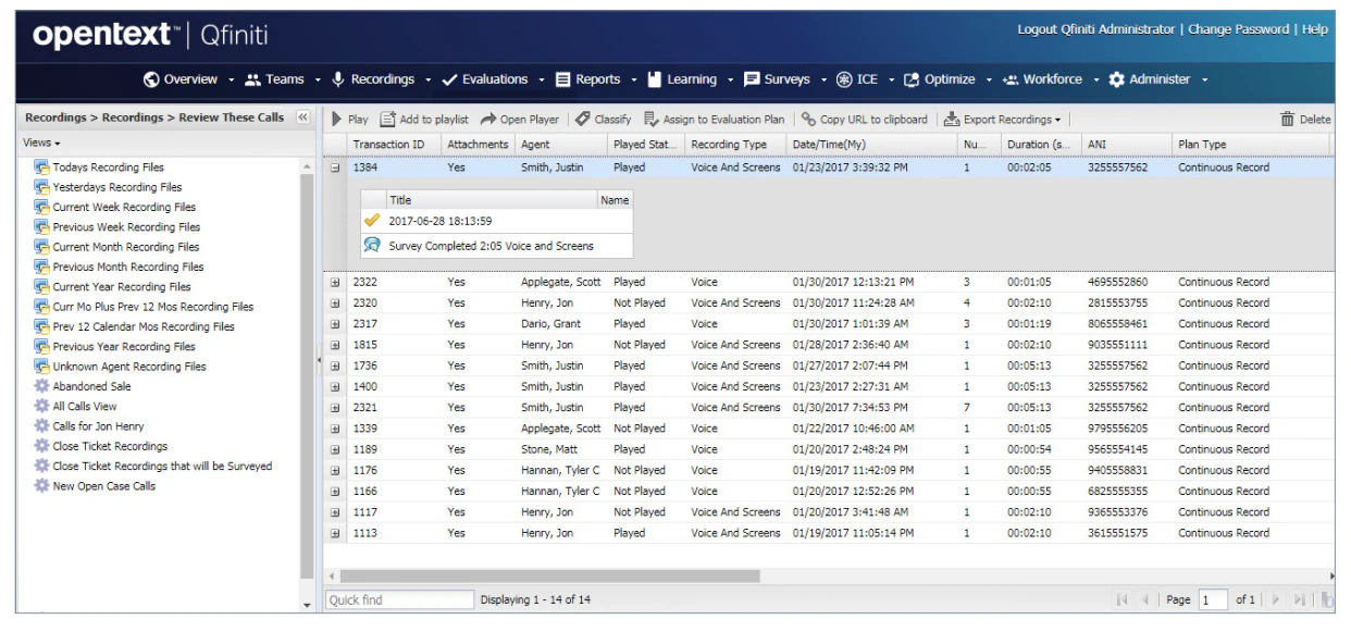 screenshot of Qfiniti