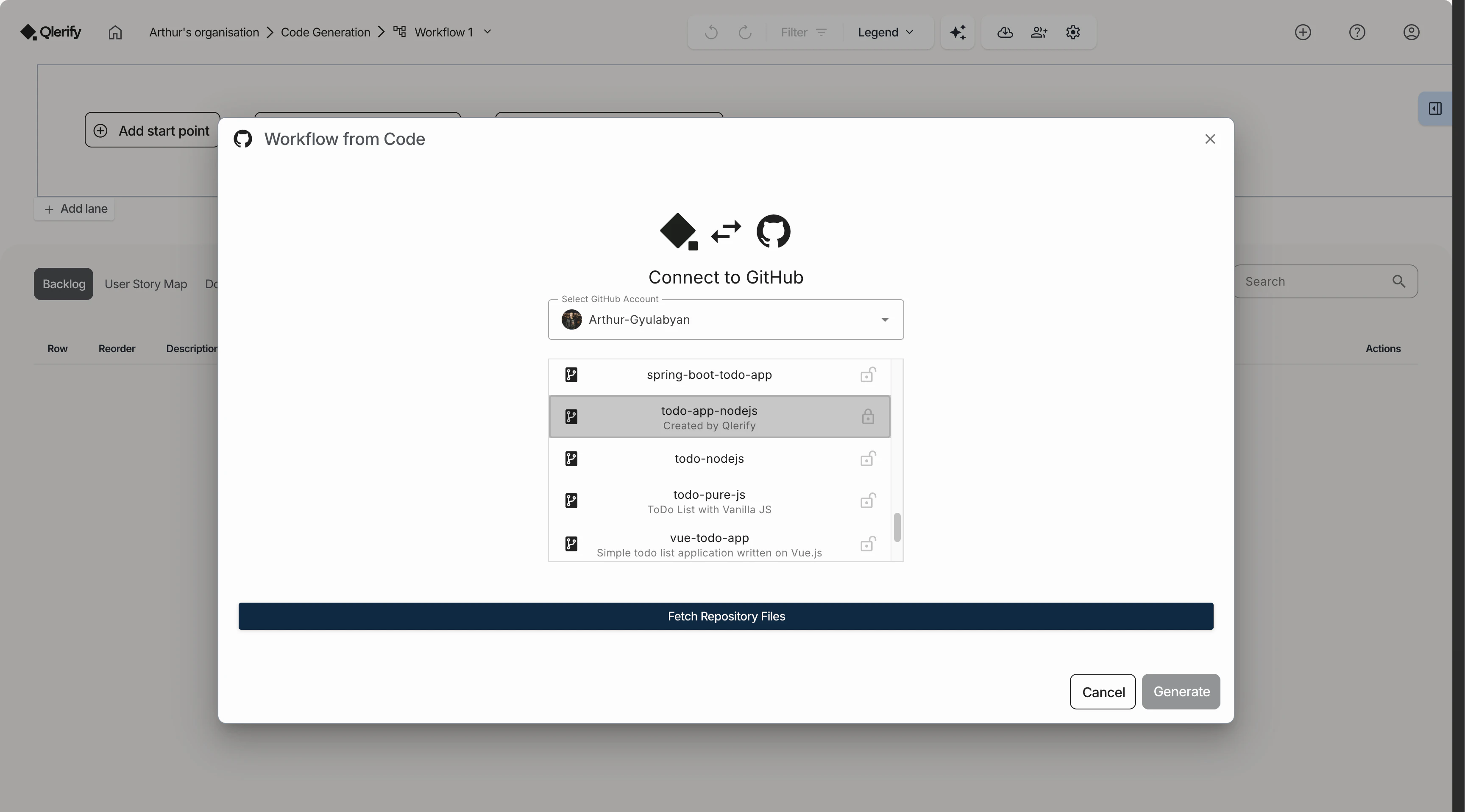 screenshot of Qlerify