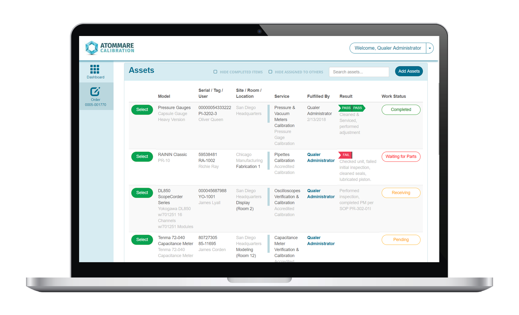 screenshot of Qualer