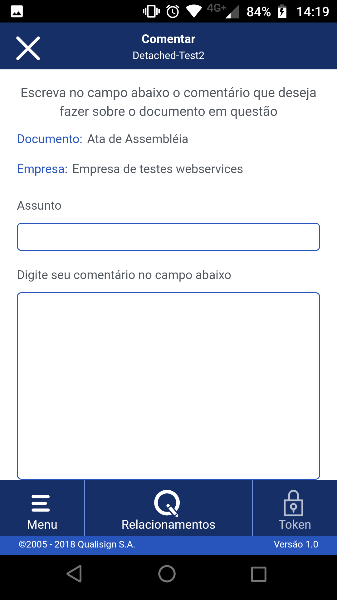screenshot of Qualisign