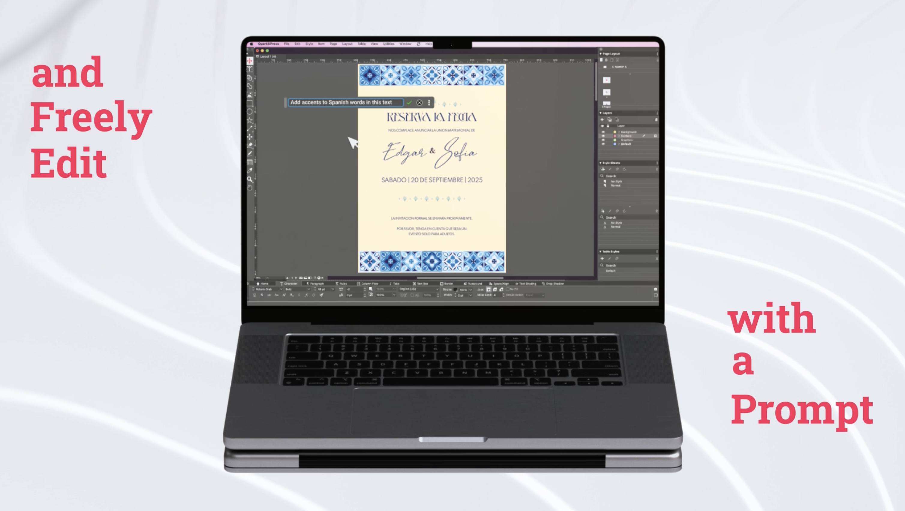 screenshot of QuarkXPress