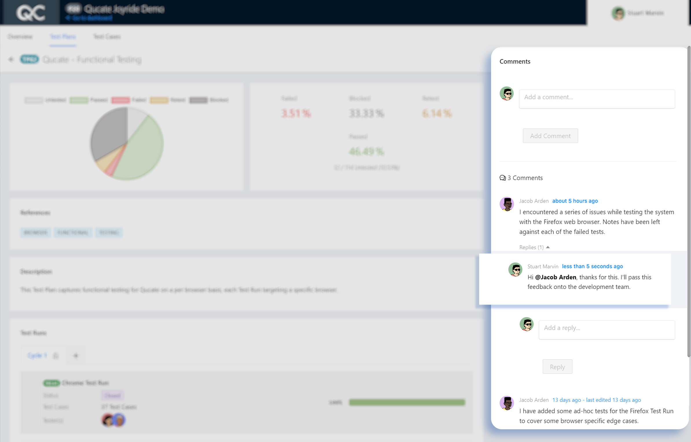 screenshot of Qucate