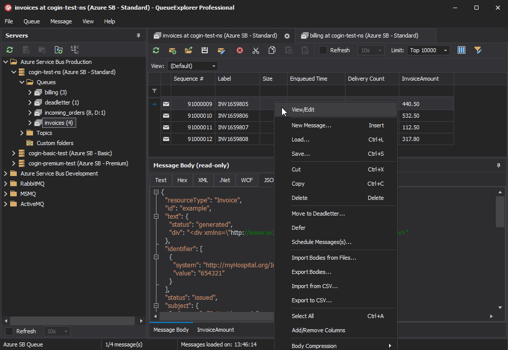 screenshot of QueueExplorer