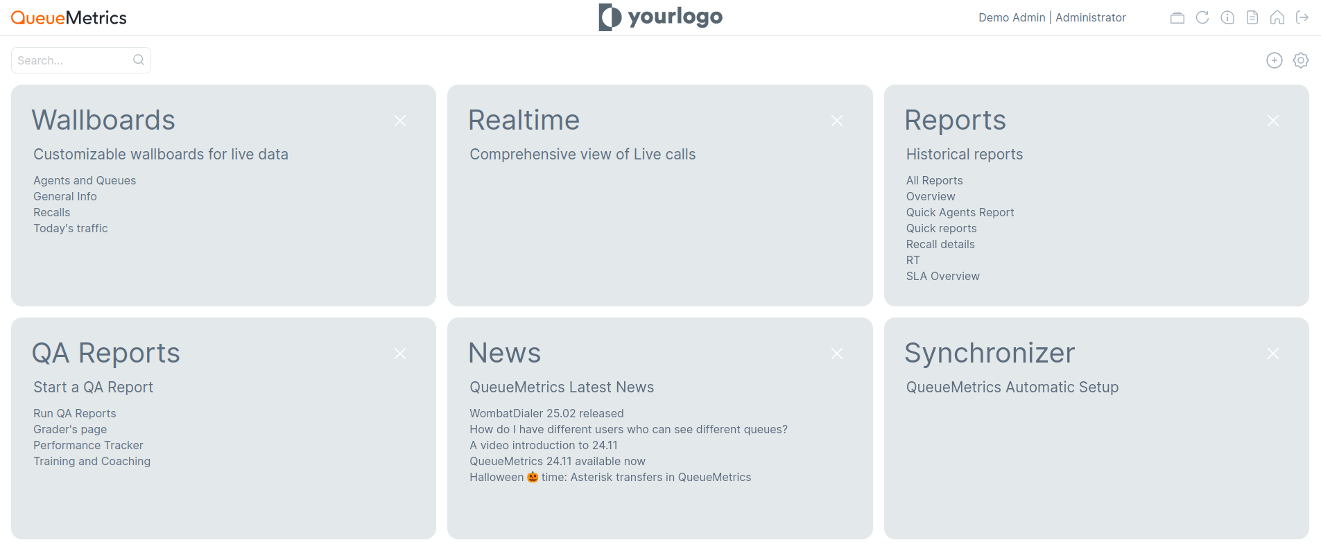 screenshot of QueueMetrics