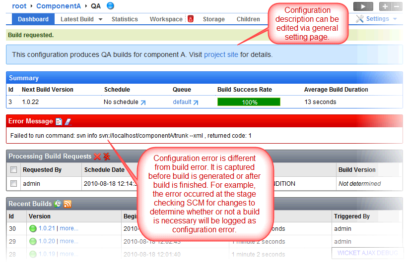 screenshot of QuickBuild