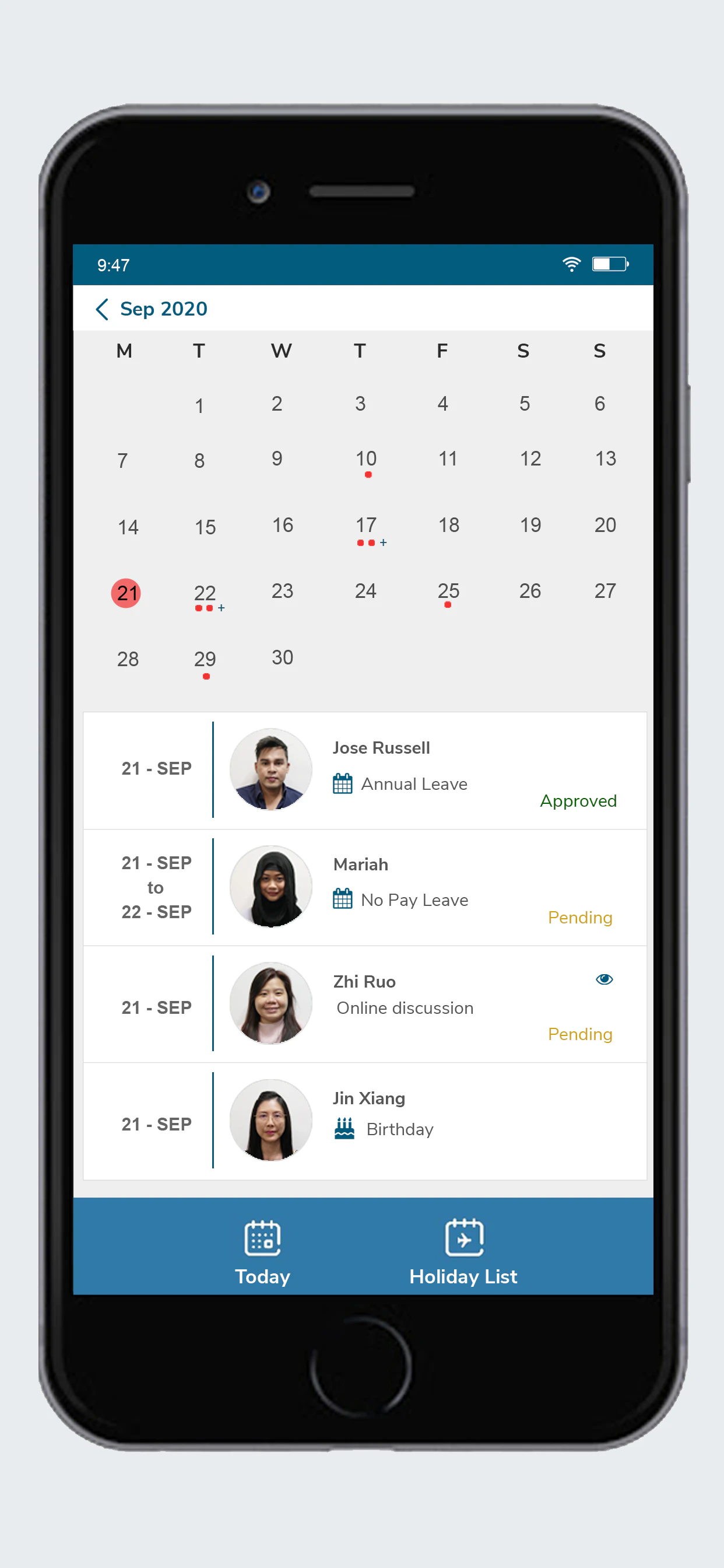 screenshot of QuickHR