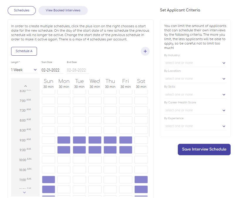 screenshot of QuickHire
