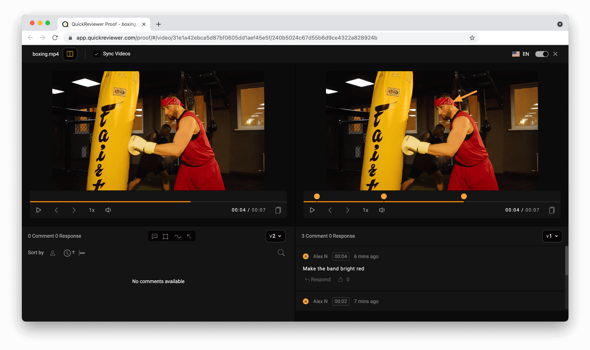 screenshot of QuickReviewer