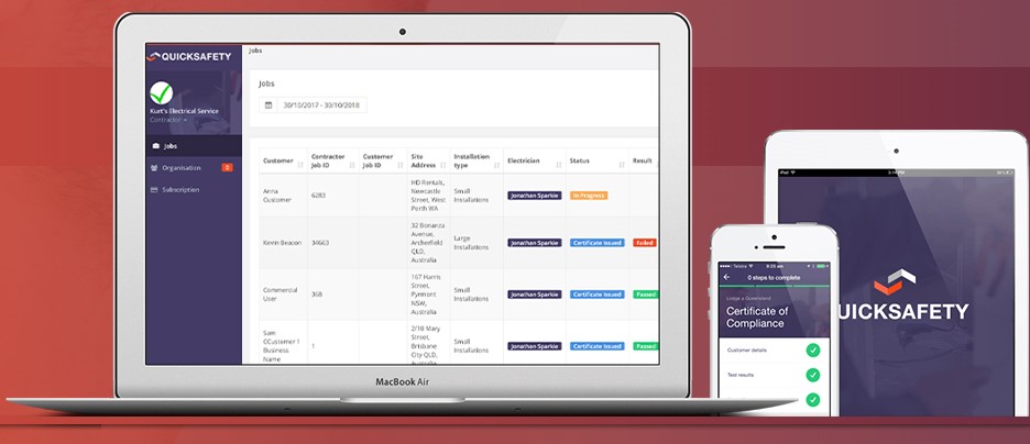 screenshot of QuickSafety