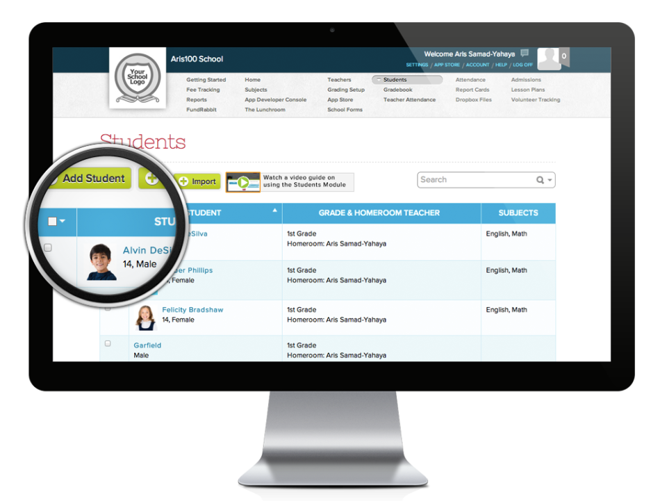 screenshot of QuickSchools.com