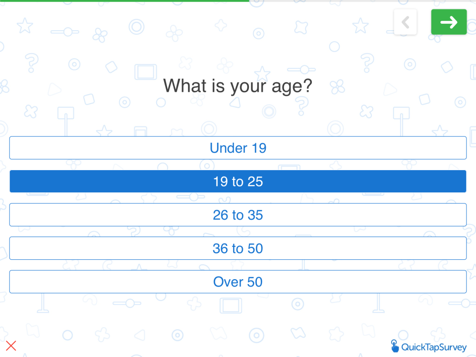 screenshot of QuickTapSurvey