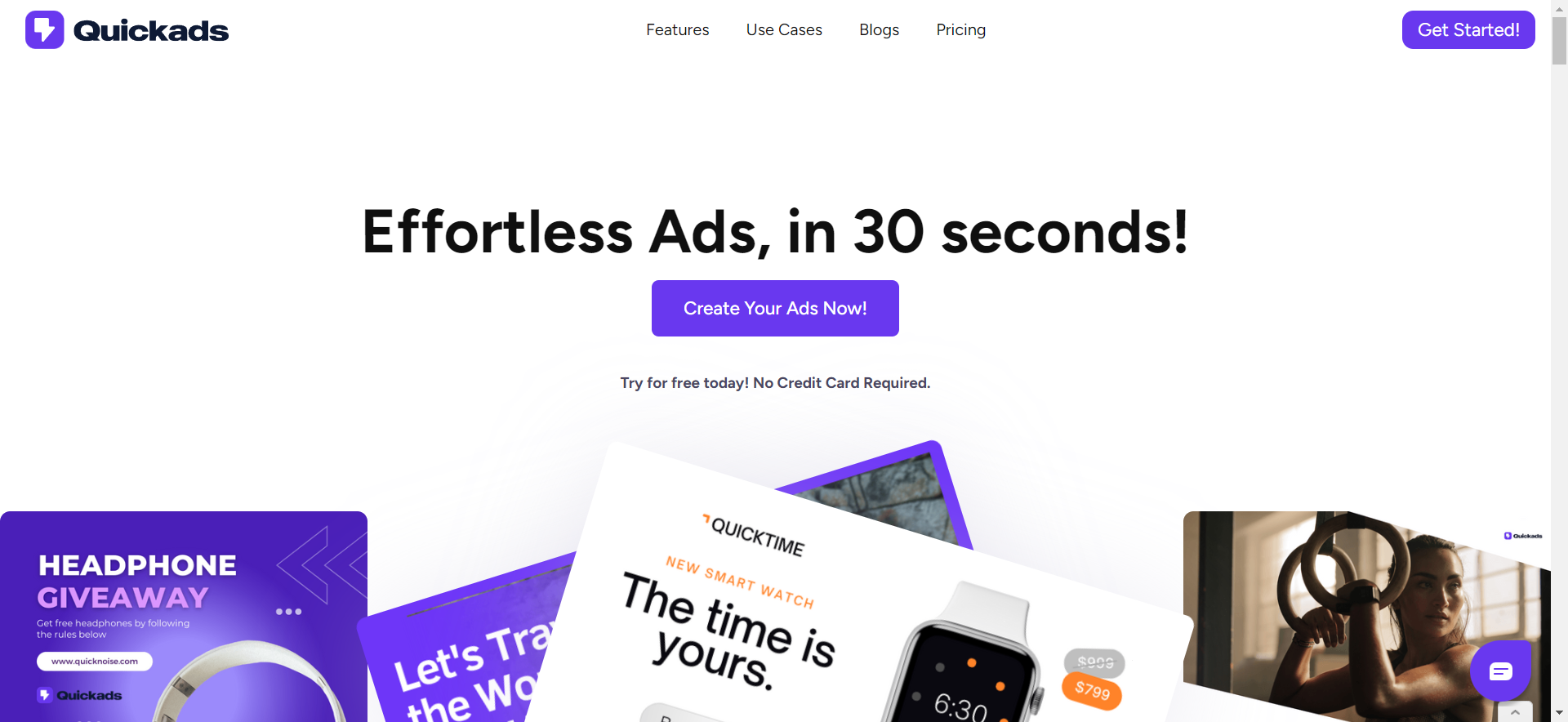 screenshot of Quickads