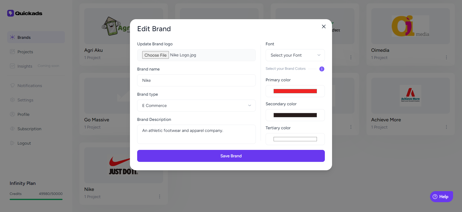 screenshot of Quickads