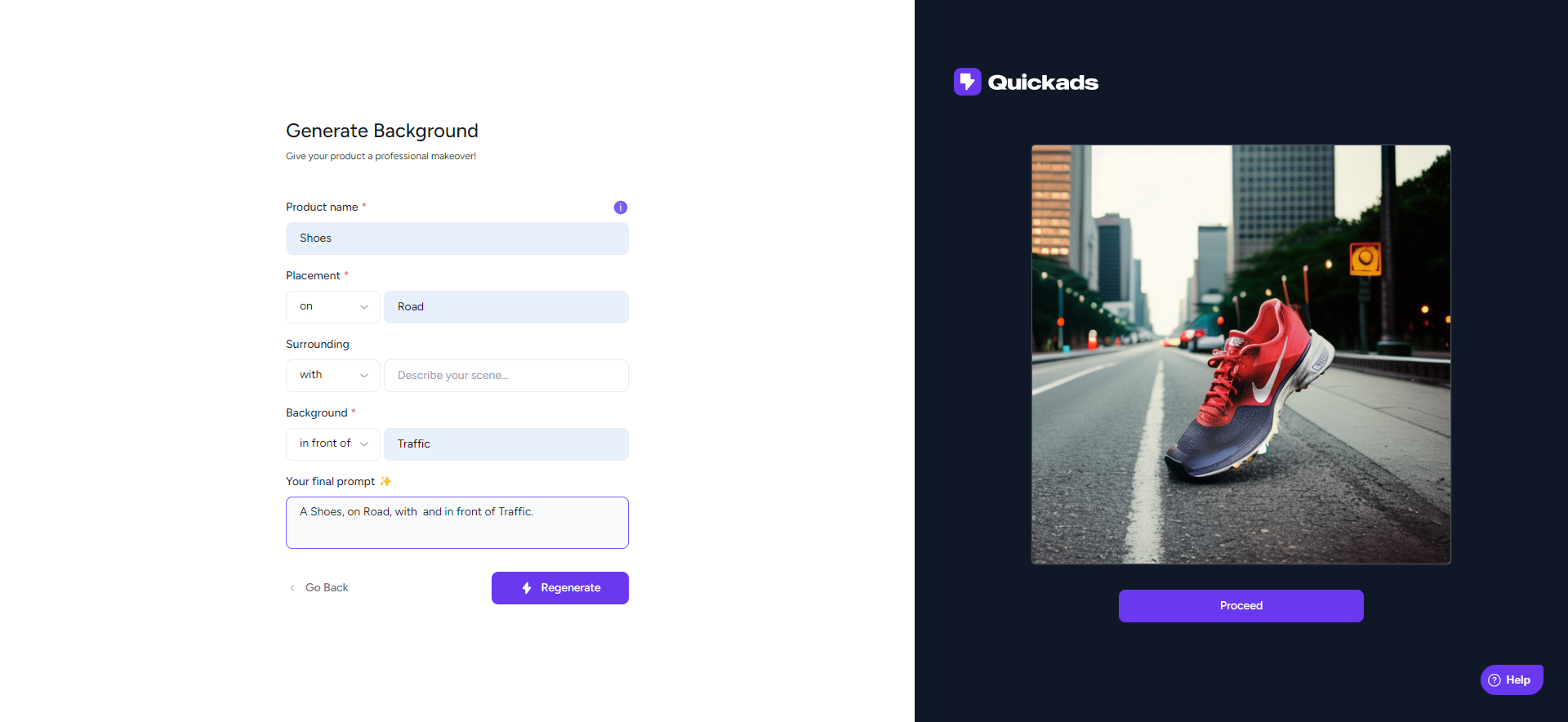 screenshot of Quickads