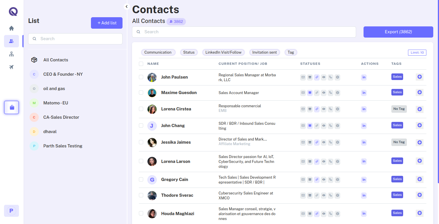 screenshot of Quicklead