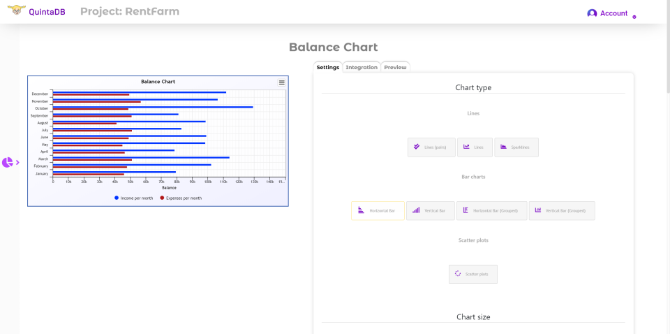 screenshot of QuintaDB