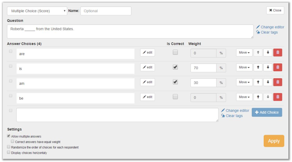 screenshot of QuizCV