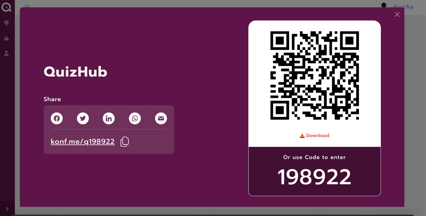 screenshot of QuizHub