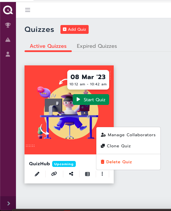 screenshot of QuizHub