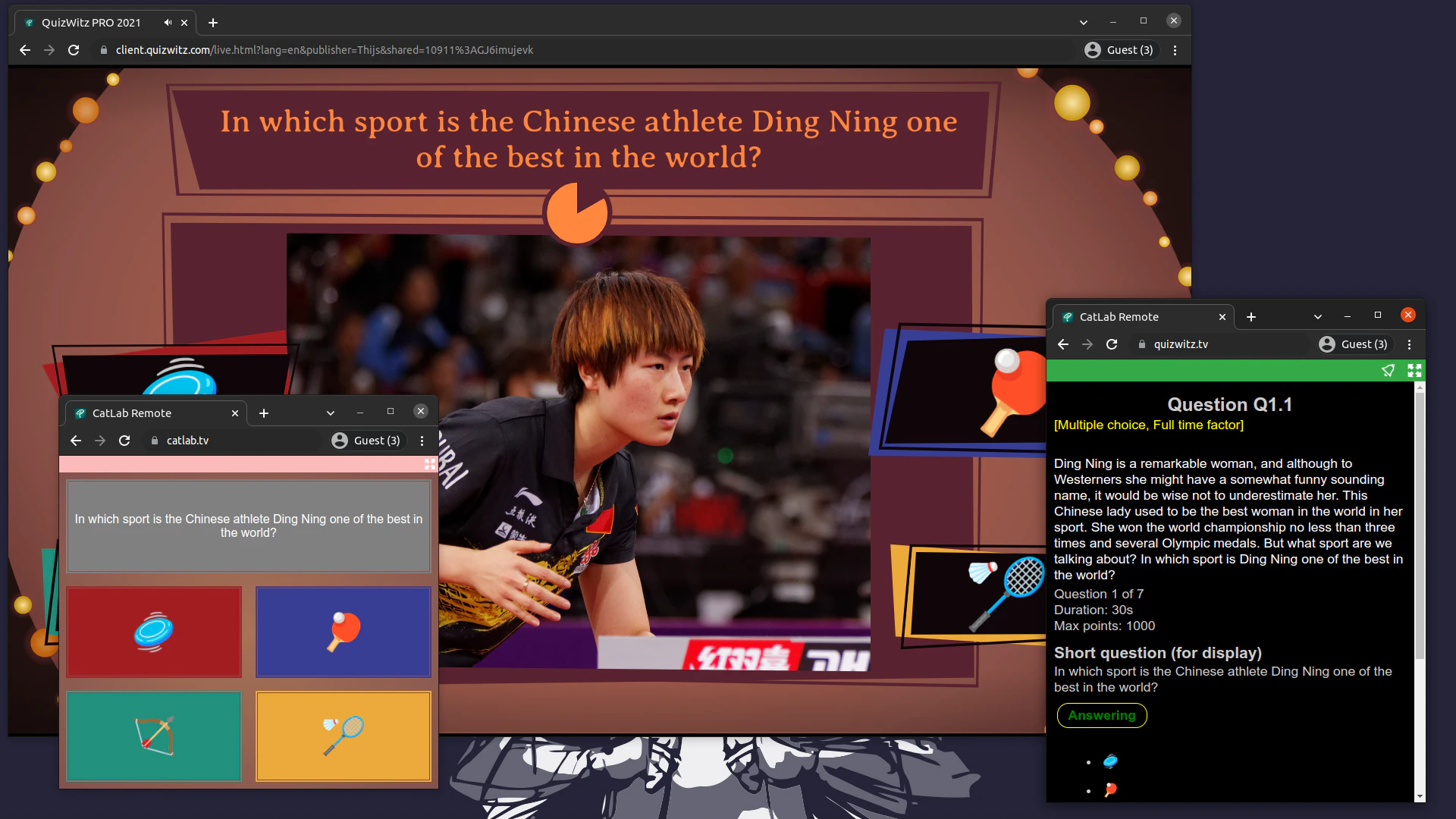 screenshot of QuizWitz