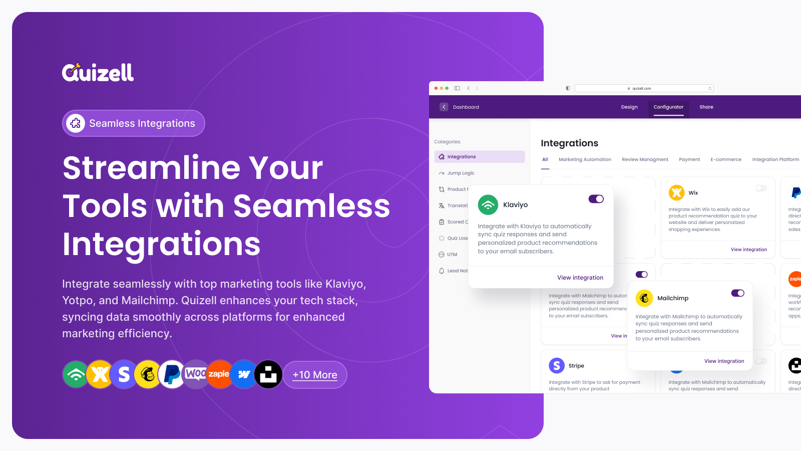 screenshot of Quizell