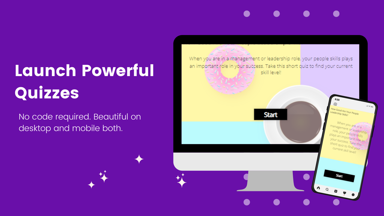 screenshot of Quizzes4Leads