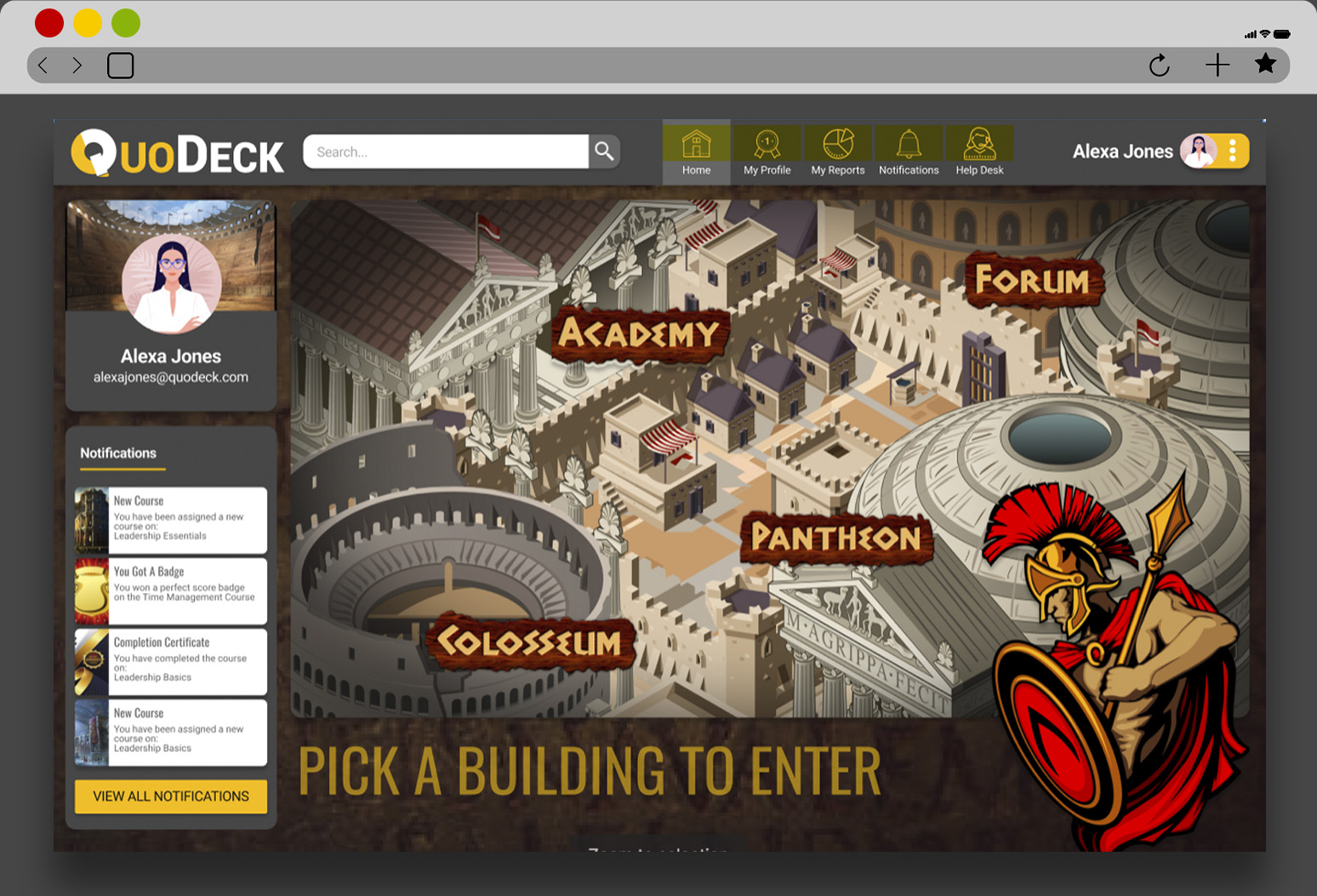 screenshot of QuoDeck