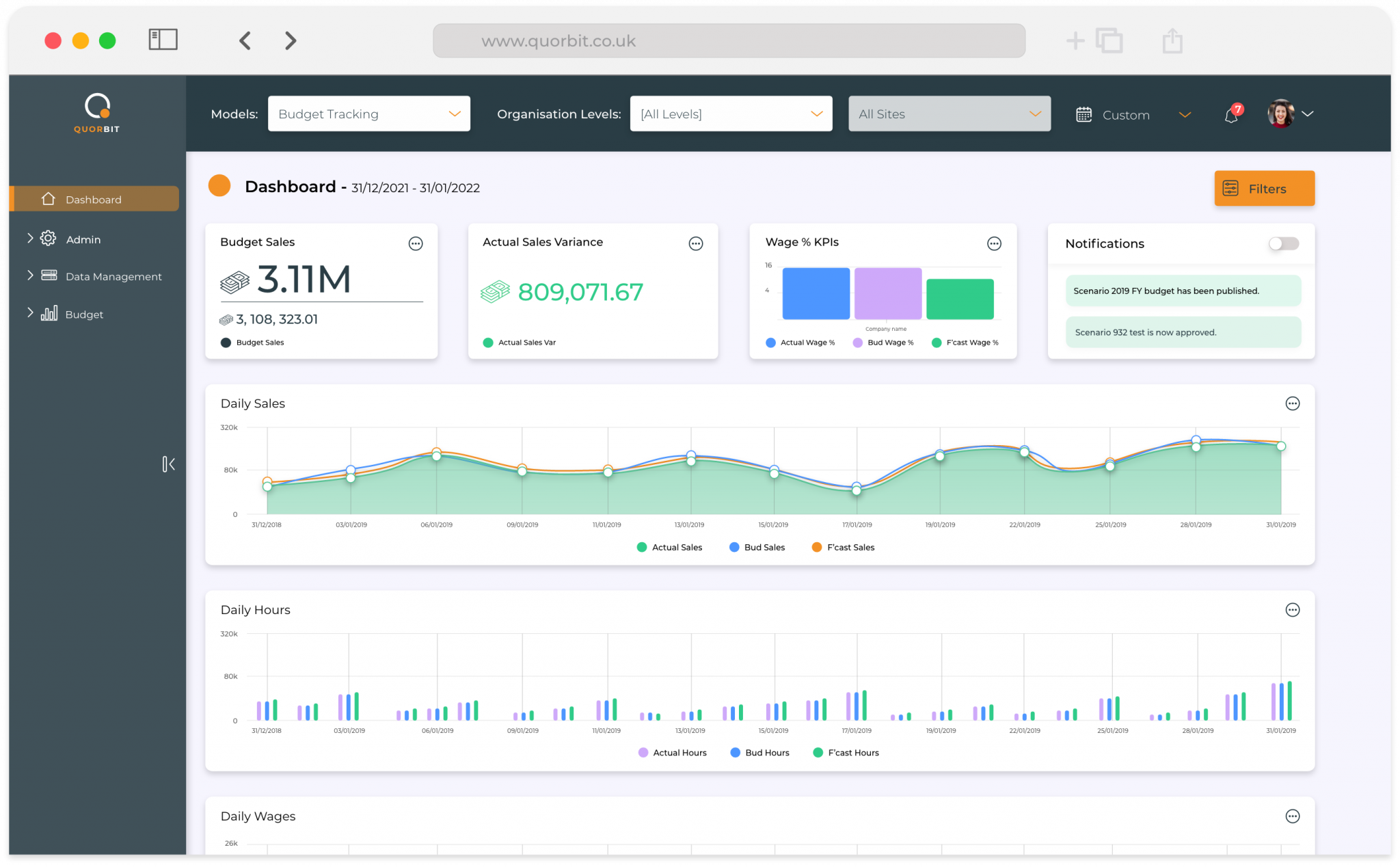 screenshot of Quorbit
