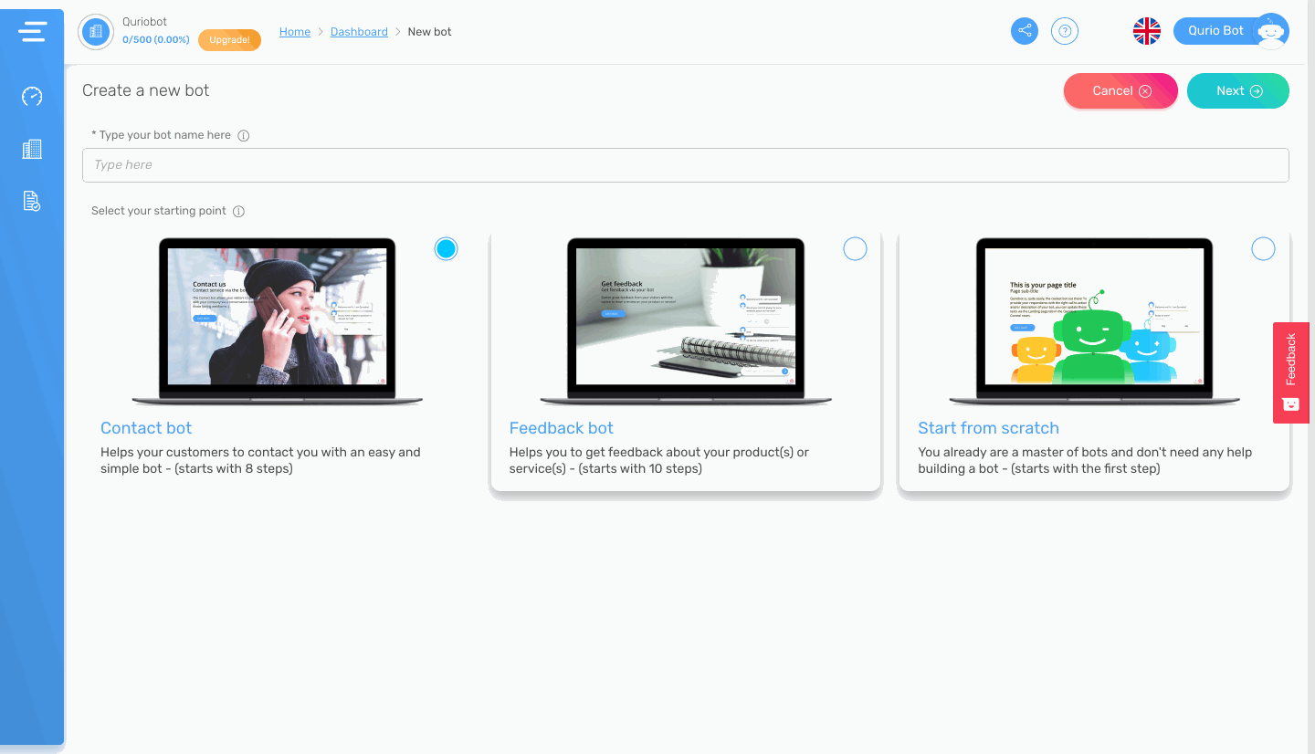 screenshot of Quriobot