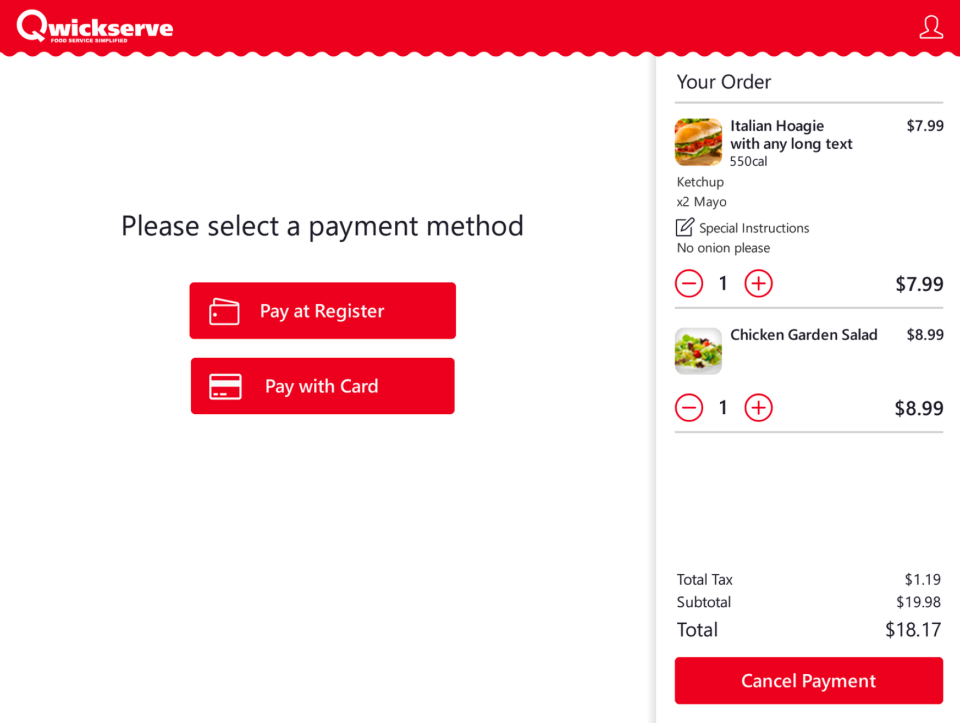 screenshot of QwickServe