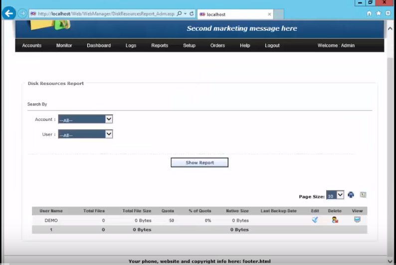 screenshot of RBackup