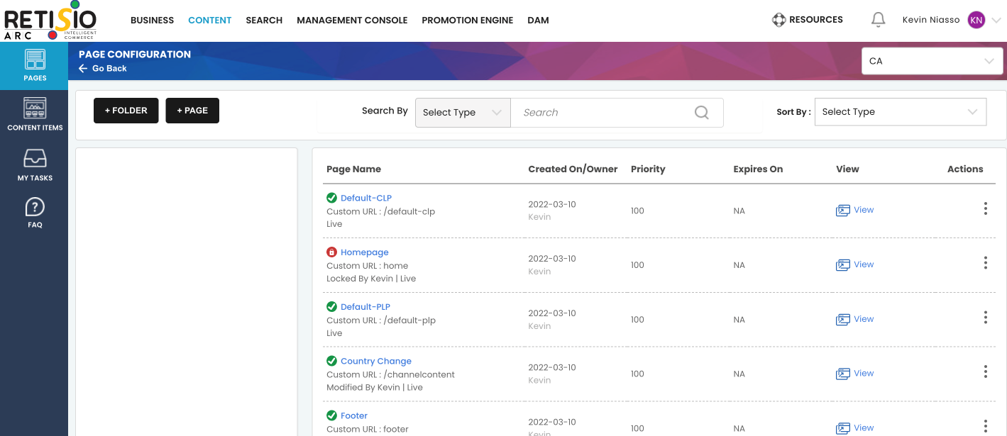 screenshot of RETISIO