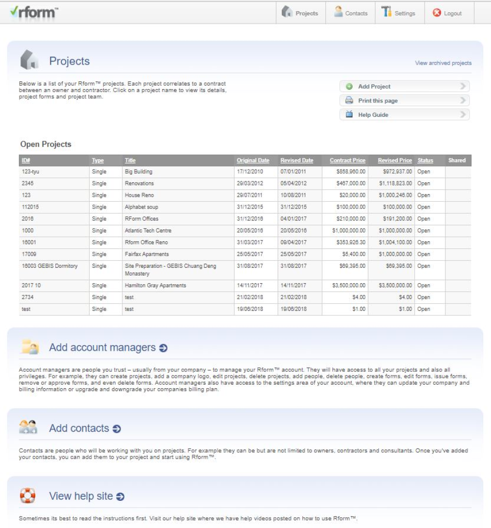 screenshot of RForm