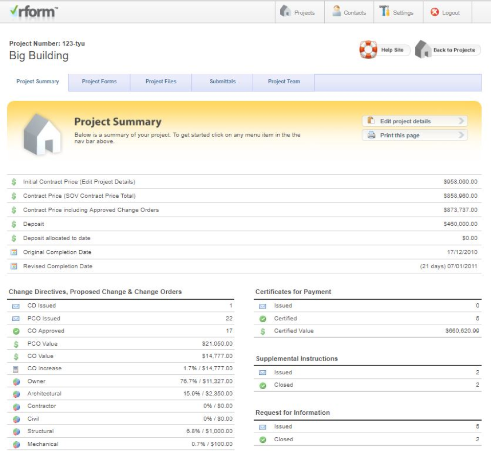 screenshot of RForm