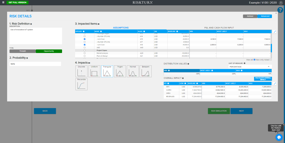 screenshot of RISKTURN