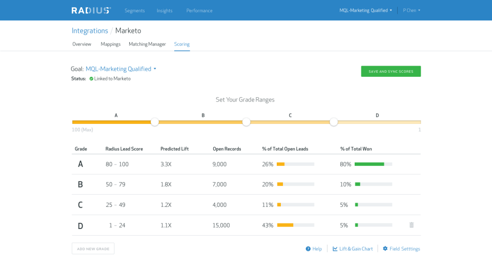 screenshot of Radius