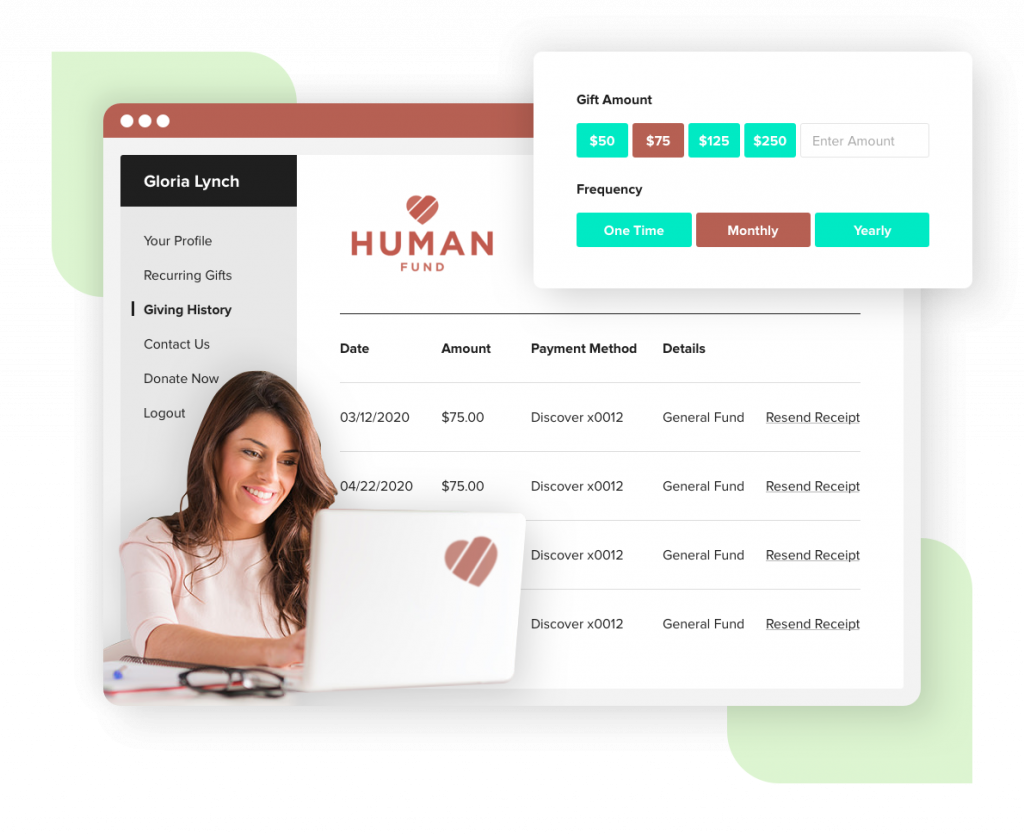 screenshot of RaiseDonors