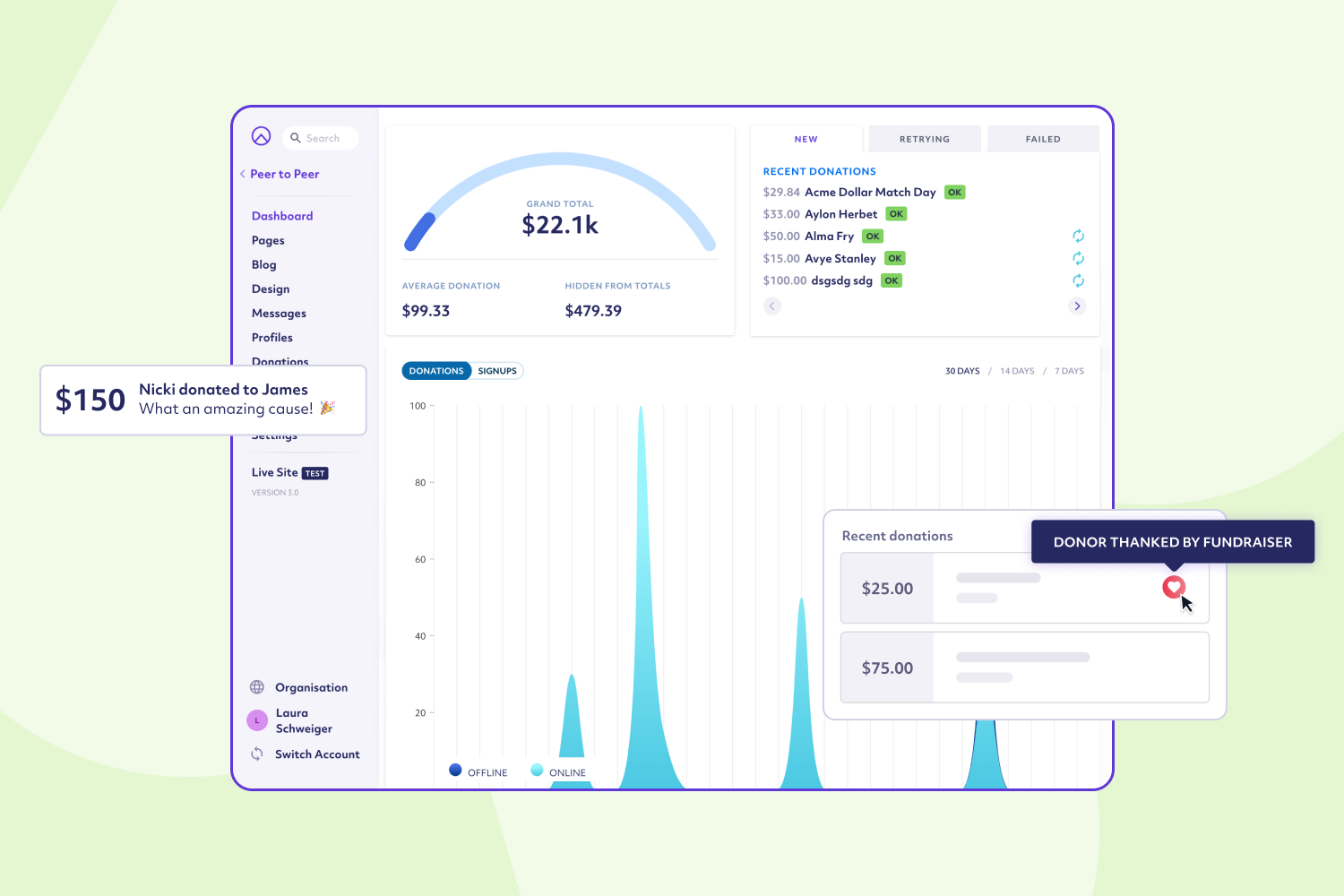 screenshot of Raisely