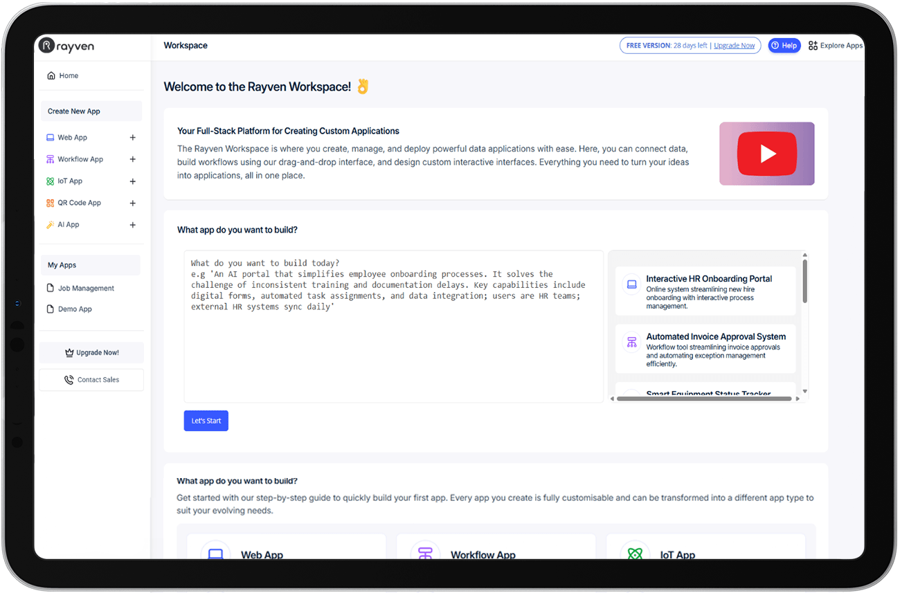 screenshot of Rayven
