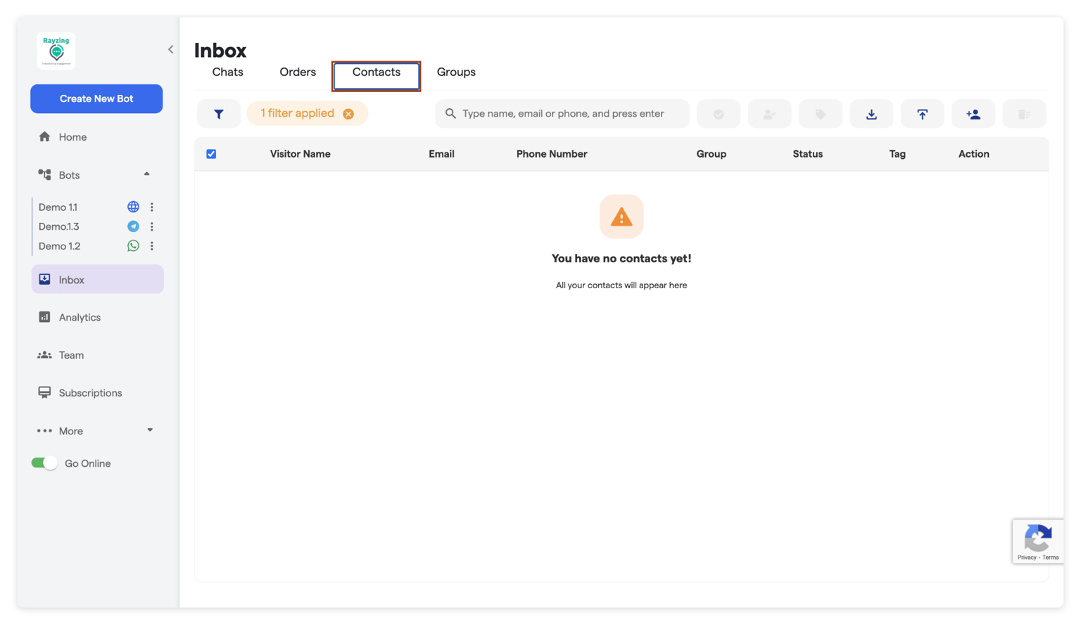 screenshot of Rayzing