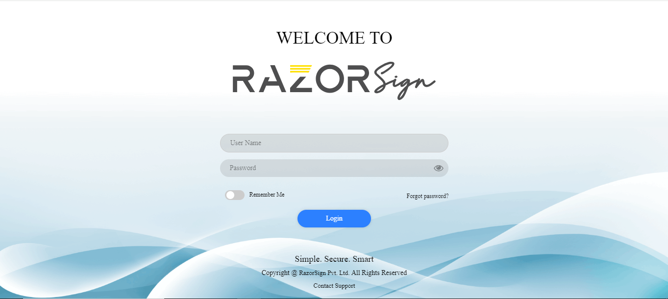 screenshot of RazorSign