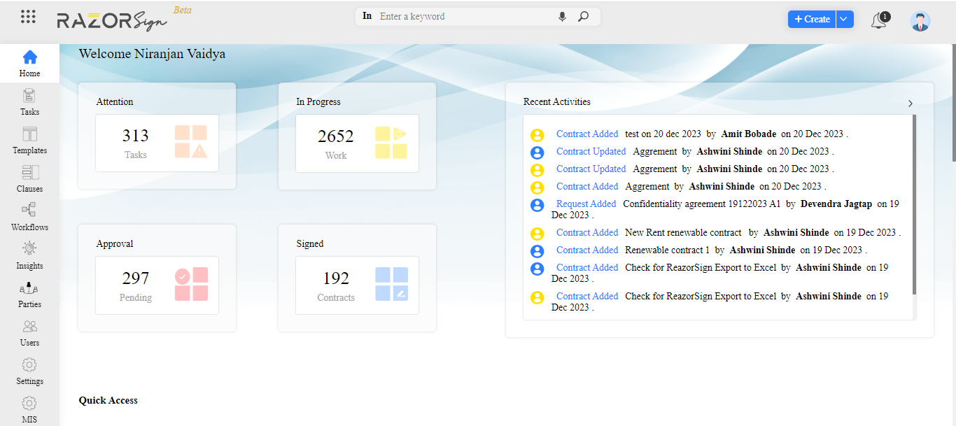 screenshot of RazorSign