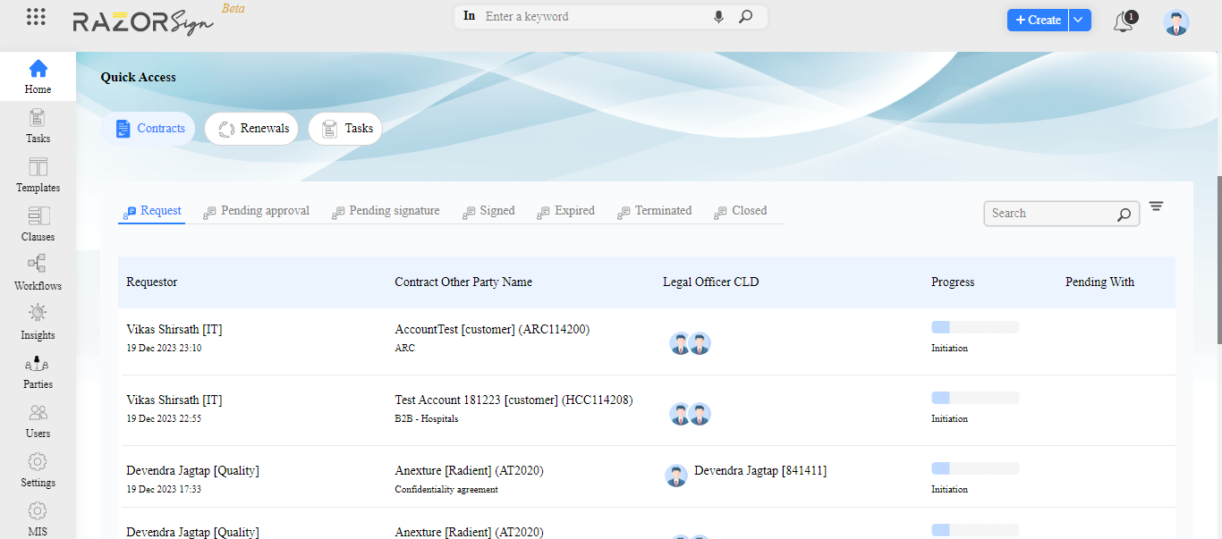 screenshot of RazorSign