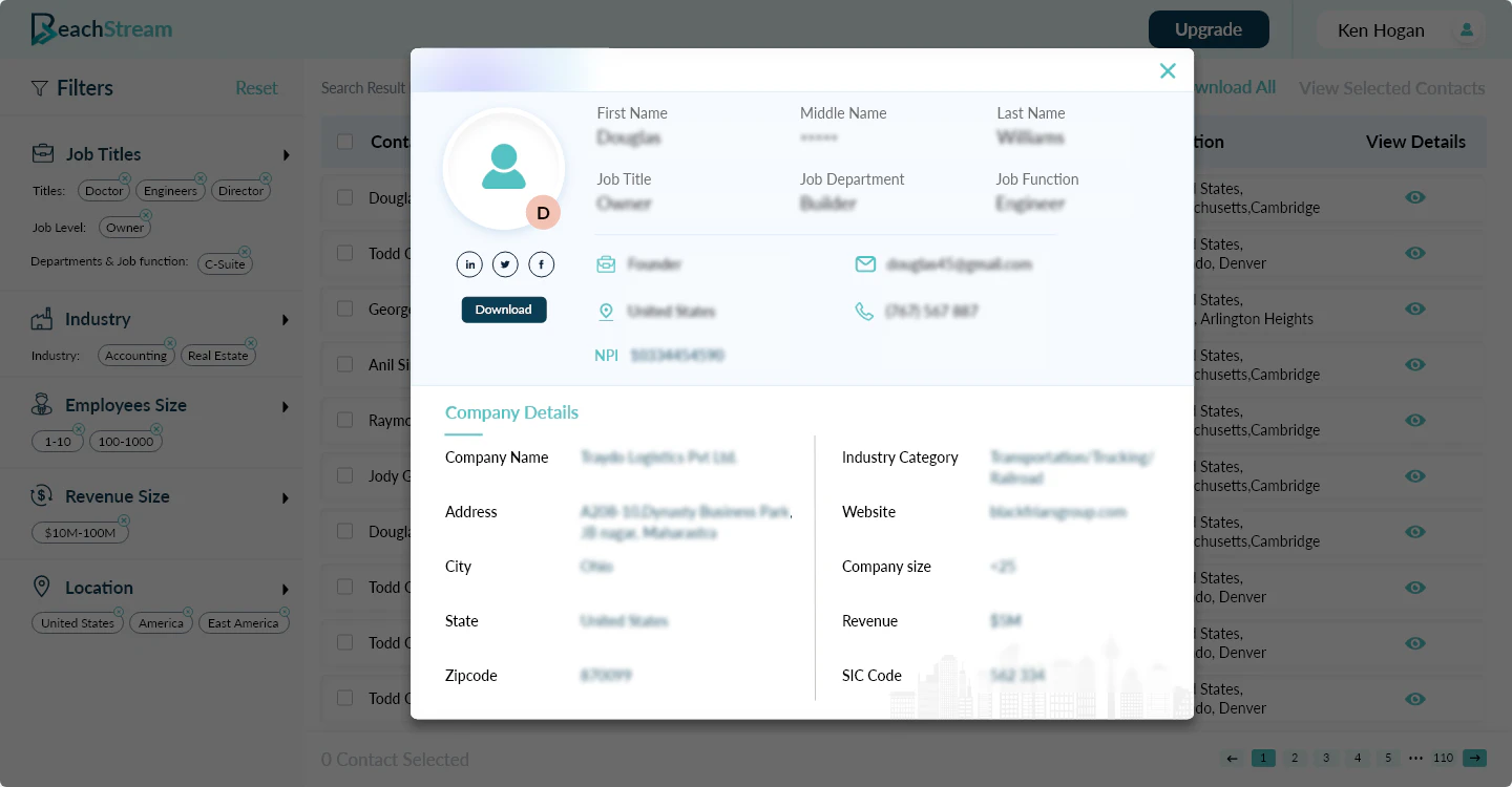 screenshot of ReachStream