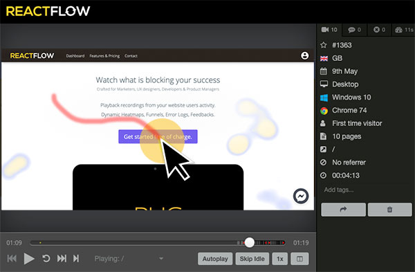 screenshot of Reactflow
