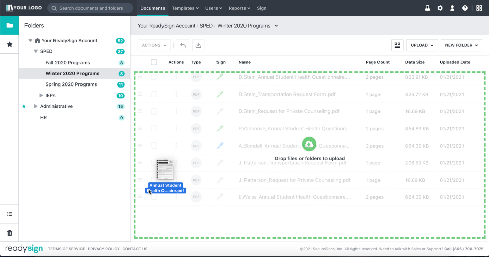 screenshot of ReadySign